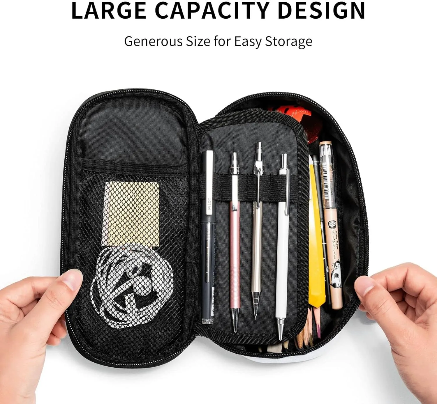 Boys Pencil Box with Football Pattern, Cool Sports Pencil Case Large Capacity Durable Pencil Pouch Storage Pen Bag Stationary Case Desk Organizer with Zippers for Teens Adults