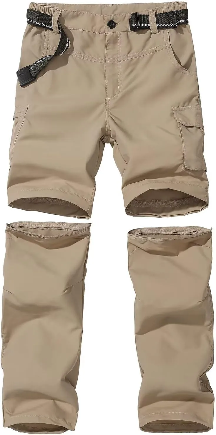 Boy’s Scout Pants Hiking Quick Dry Zip Off Pants Convertible Outdoor Climbing Casual Trouser Kids Youth Cargo Pants