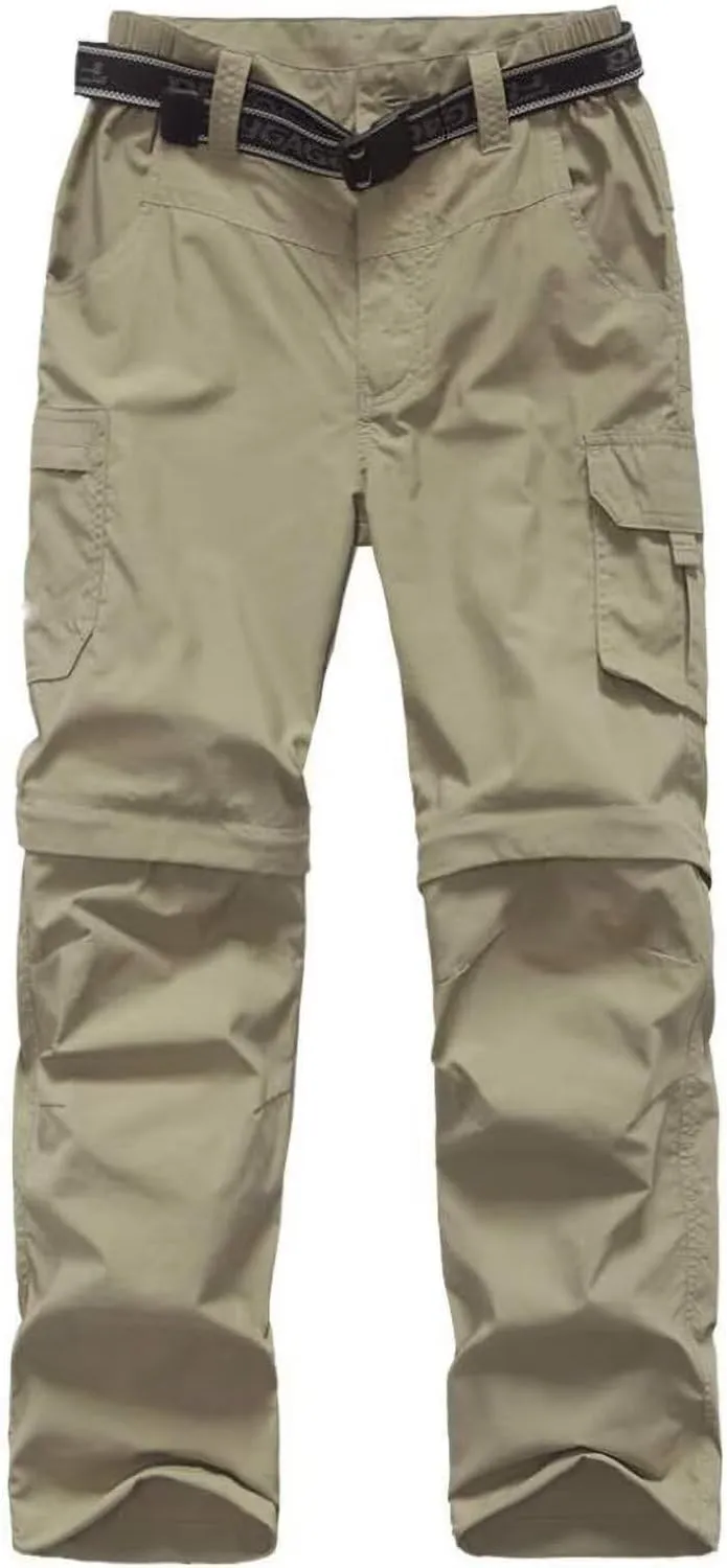 Boy’s Scout Pants Hiking Quick Dry Zip Off Pants Convertible Outdoor Climbing Casual Trouser Kids Youth Cargo Pants