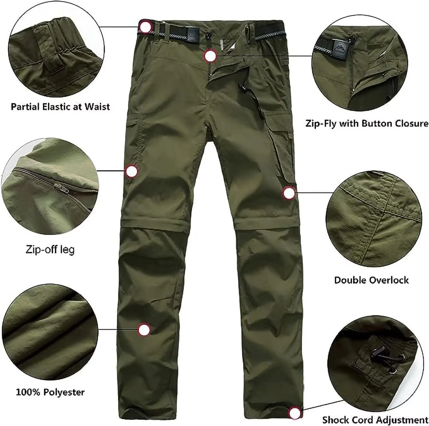 Boy’s Scout Pants Hiking Quick Dry Zip Off Pants Convertible Outdoor Climbing Casual Trouser Kids Youth Cargo Pants