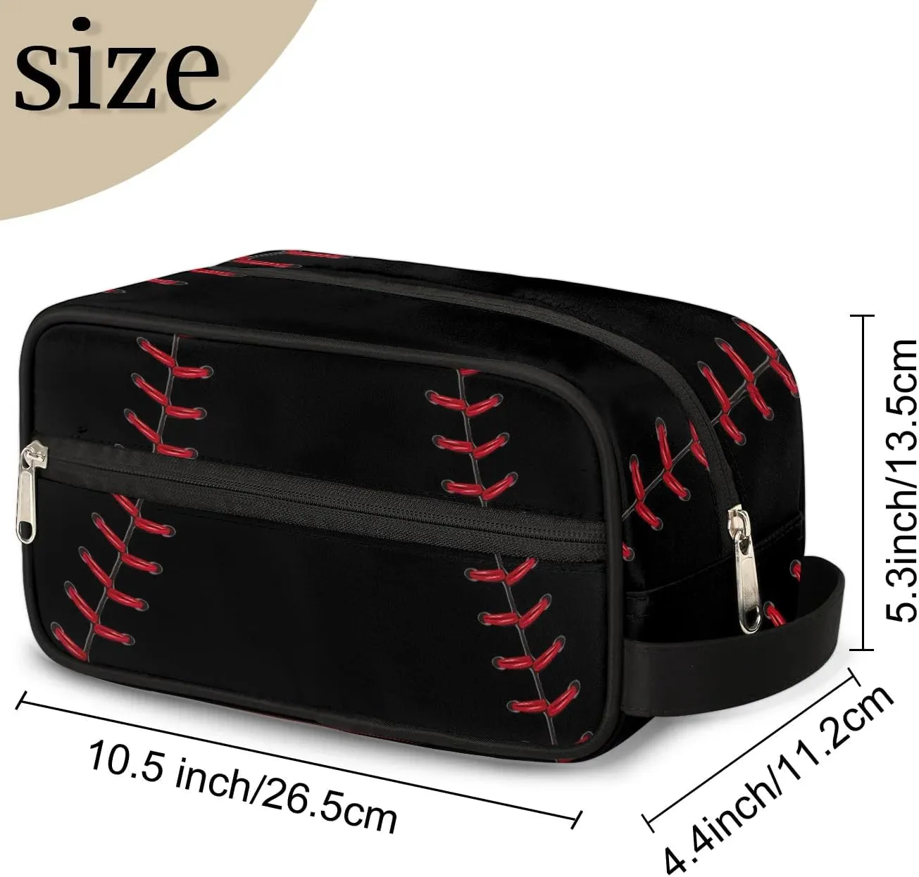 Boys Toiletry Bag for Kids Dopp Kit Waterproof Baseball Theme Hanging Wash Bag Cosmetic Bag Medicine Bag for Travel Sports Shower Essential