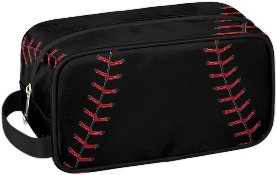 Boys Toiletry Bag for Kids Dopp Kit Waterproof Baseball Theme Hanging Wash Bag Cosmetic Bag Medicine Bag for Travel Sports Shower Essential
