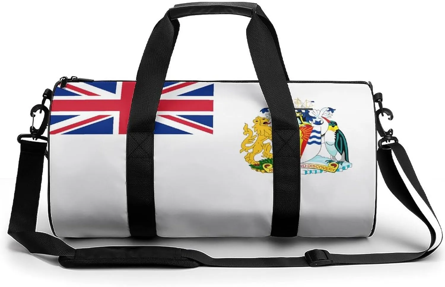 British Antarctic Territory Flag Large Gym Duffel Bag with Wet Pocket for Men Women Travel Workout