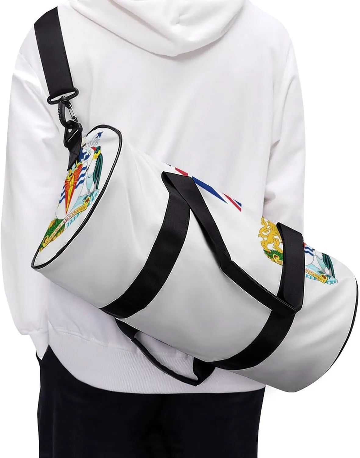 British Antarctic Territory Flag Large Gym Duffel Bag with Wet Pocket for Men Women Travel Workout