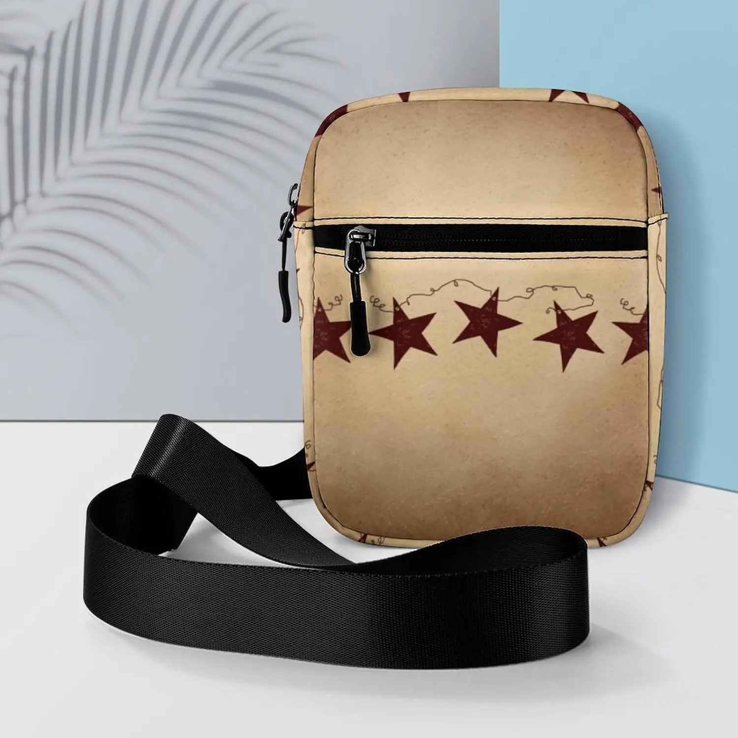 Brown Retro Star Primitive Countryside Detachable Shoulder Strap Small Shoulder Bag Unisex