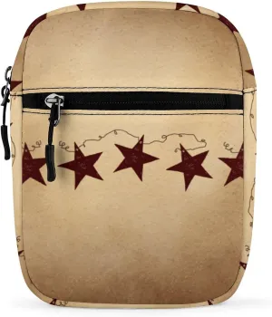 Brown Retro Star Primitive Countryside Detachable Shoulder Strap Small Shoulder Bag Unisex