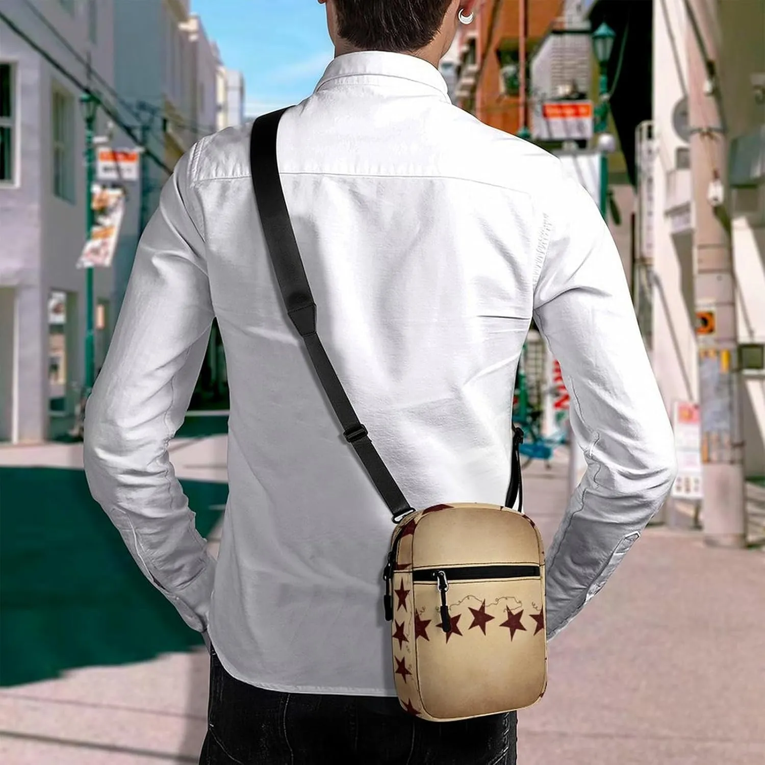 Brown Retro Star Primitive Countryside Detachable Shoulder Strap Small Shoulder Bag Unisex