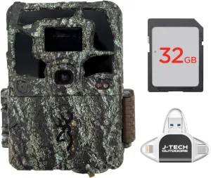 Browning Dark Ops Pro X 1080 Trail Game Camera Bundle Includes 32GB Memory Card and J-TECH USB Memory Card Reader Compatible with iPhone/iPad/Android/PC (24MP) | BTC6PX1080