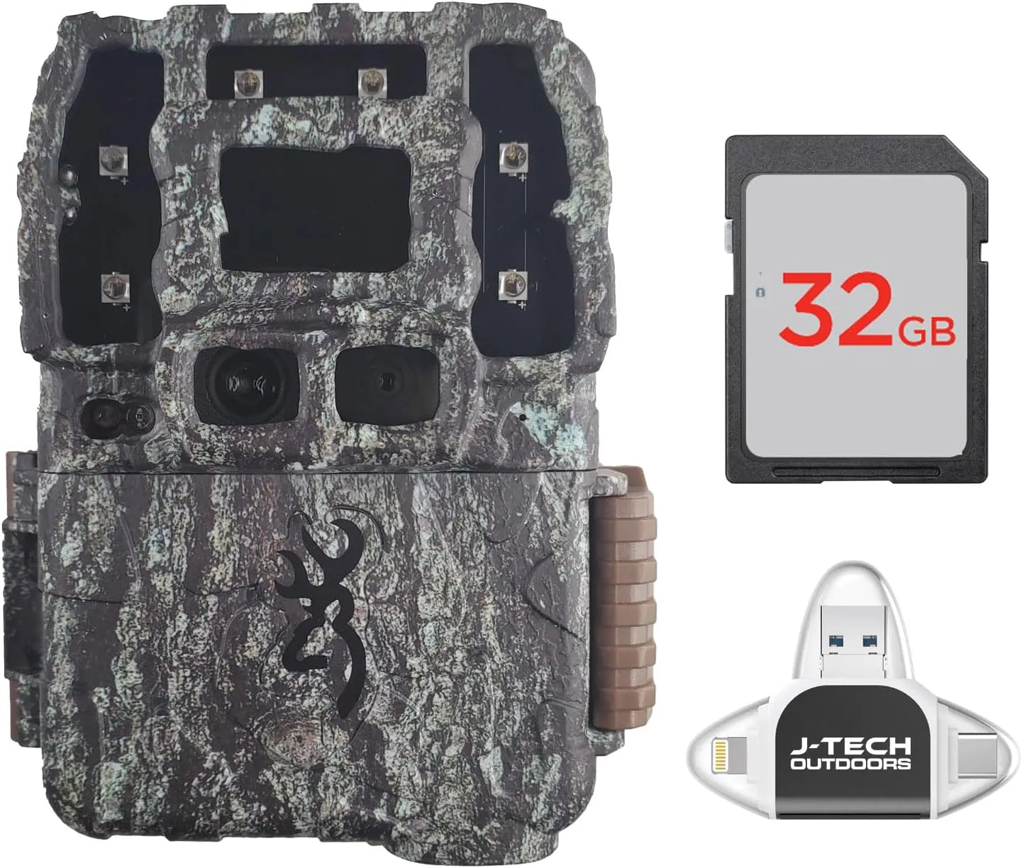 Browning Strike Force Pro DCL Nano Trail Game Camera Bundle Includes 32GB Memory Card and J-TECH USB Memory Card Reader Compatible with iPhone/iPad/Android/PC (26MP) | BTC5DCLN