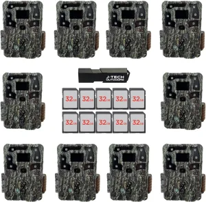 Browning Strike Force Pro X 1080 Trail Game Camera Bundle Includes 32GB Memory Card and J-TECH Card Reader (24MP) 10 Pack | BTC5PX1080