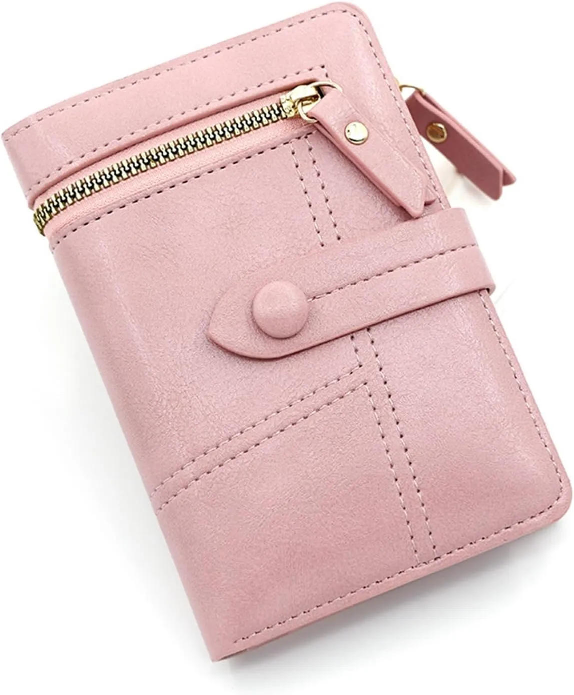 Buckle Zipper Short Women's Purse Large Capacity Multi-Card Wallet(Black-JoJo's Bizarre Adventure1)