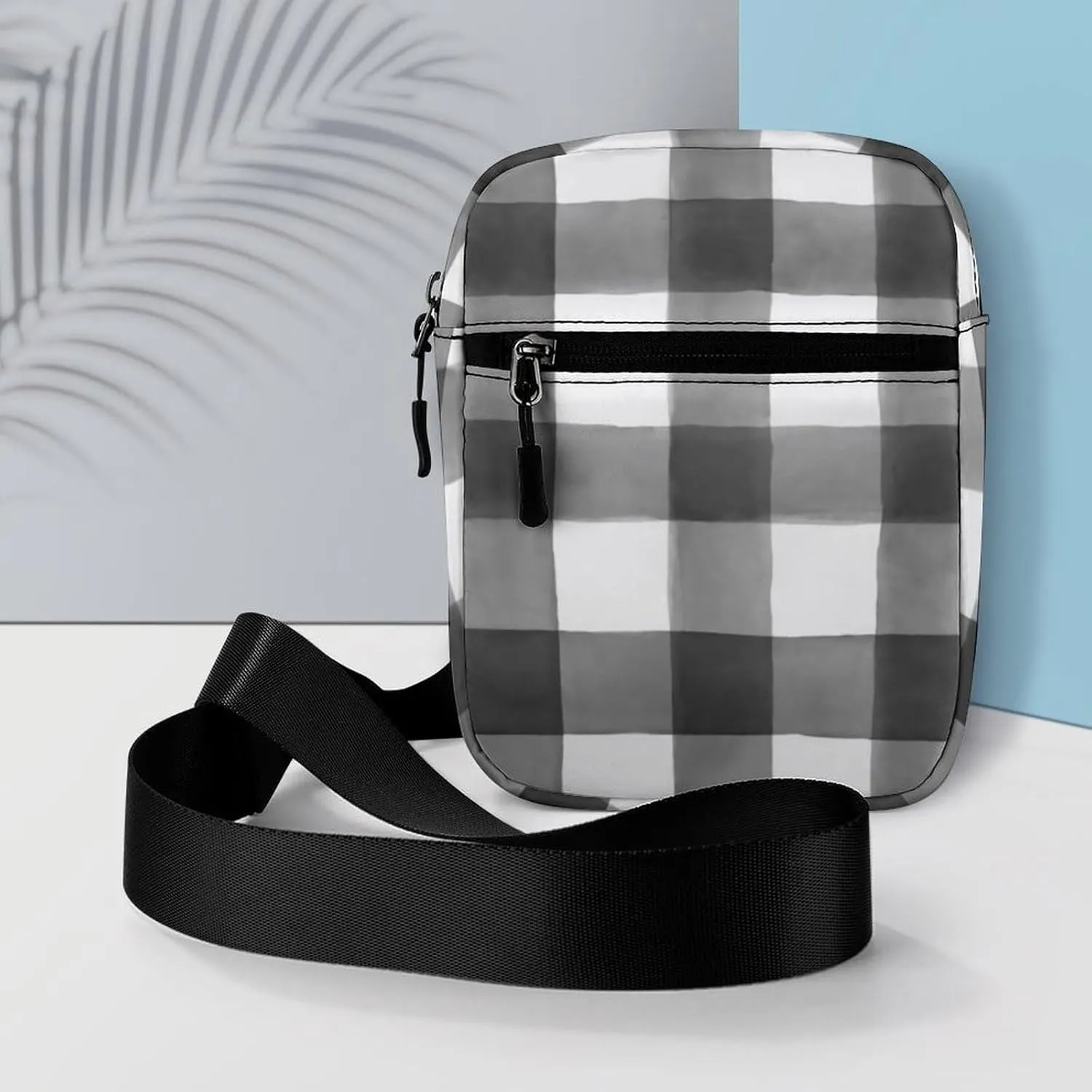 Buffalo Check Detachable Shoulder Strap Small Shoulder Bag Unisex