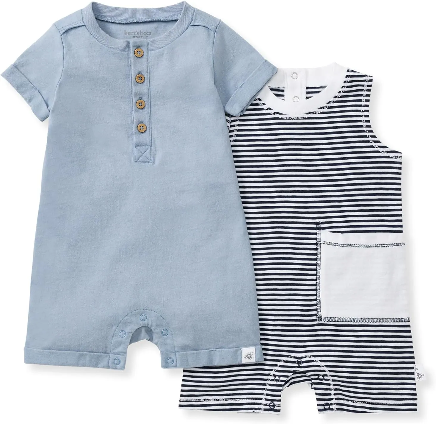 Burt's Bees Baby baby-boys Romper Jumpsuit, 100% Organic Cotton One-piece CoverallBaby and Toddler Layette Set