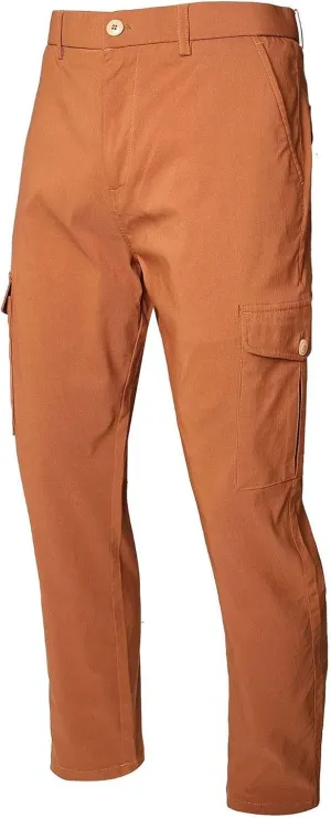 Business Casual Pants for Men Slim Fit Buttoned Multi-Pocket Straight Leg Hiking Pants Straight Work Cargo Pants