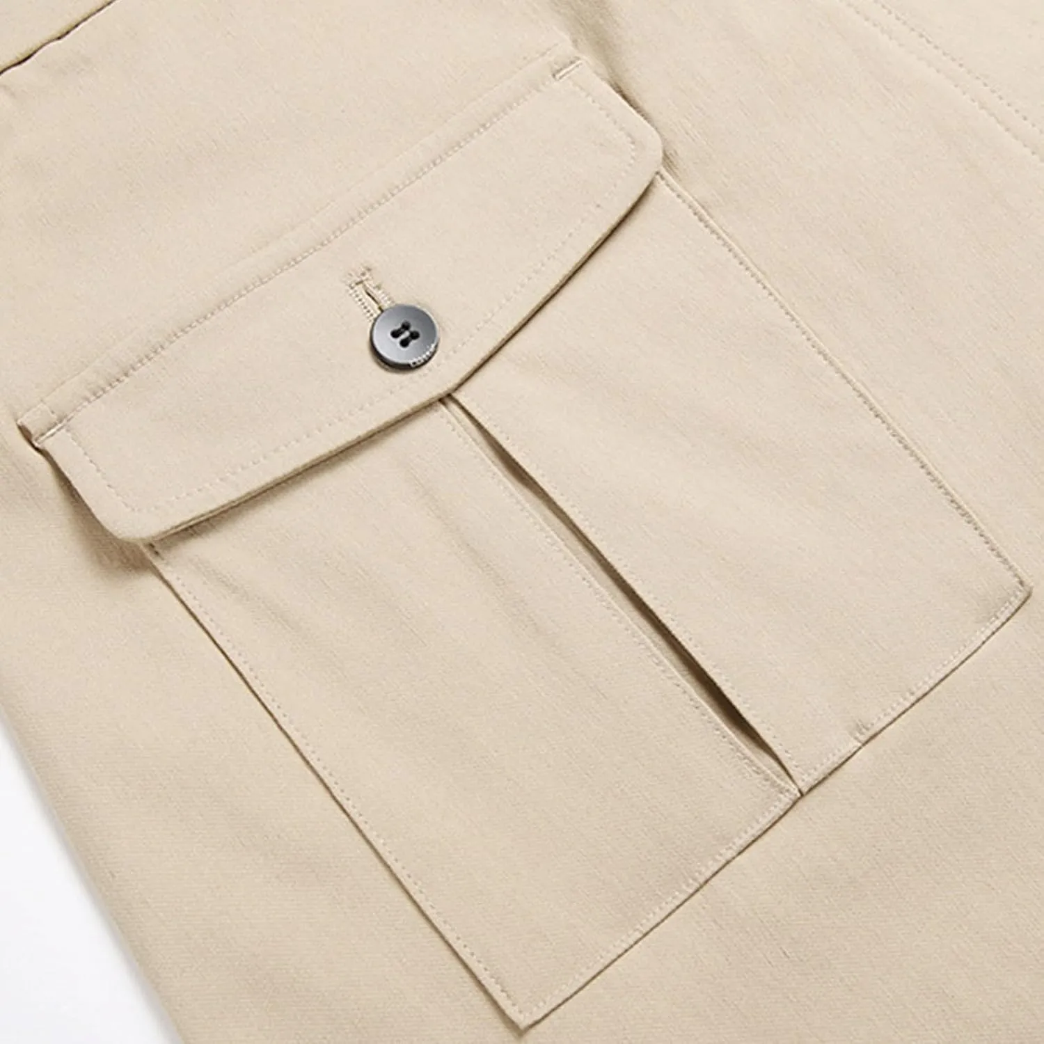 Business Casual Pants for Men Slim Fit Buttoned Multi-Pocket Straight Leg Hiking Pants Straight Work Cargo Pants