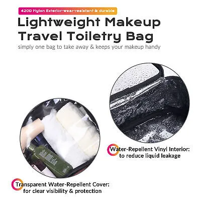 Byootique Makeup Travel Toiletry Bag Train Case Clear Portable Cosmetic