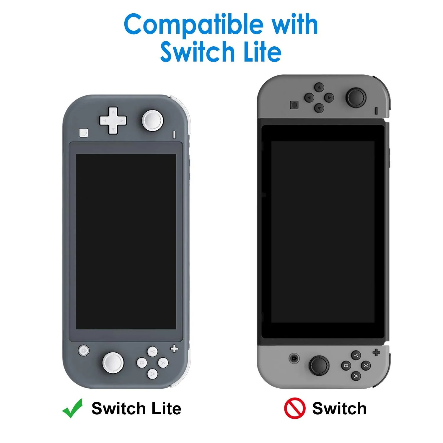 CALLCASE Carrying Case for Switch Lite with Glass Screen Protector, Portable Hard Shell Travel Case Storage Bag for Switch Lite Console and Accessories holds 10 Game Cartridges - Black