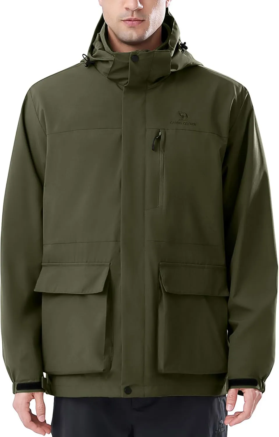 CAMEL CROWN Men's Ski Jacket 3 in 1 Waterproof Winter Jacket Snow Jacket Windproof Hooded with Inner Warm Fleece Coat