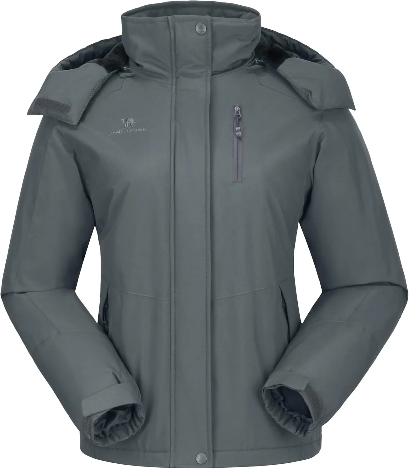 CAMELSPORTS Women's Waterproof Snow Ski Jakcet Fleece Warm Winter Coat Hooded Windproof Insulated Snowboarding Jacket