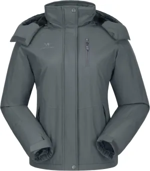 CAMELSPORTS Women's Waterproof Snow Ski Jakcet Fleece Warm Winter Coat Hooded Windproof Insulated Snowboarding Jacket