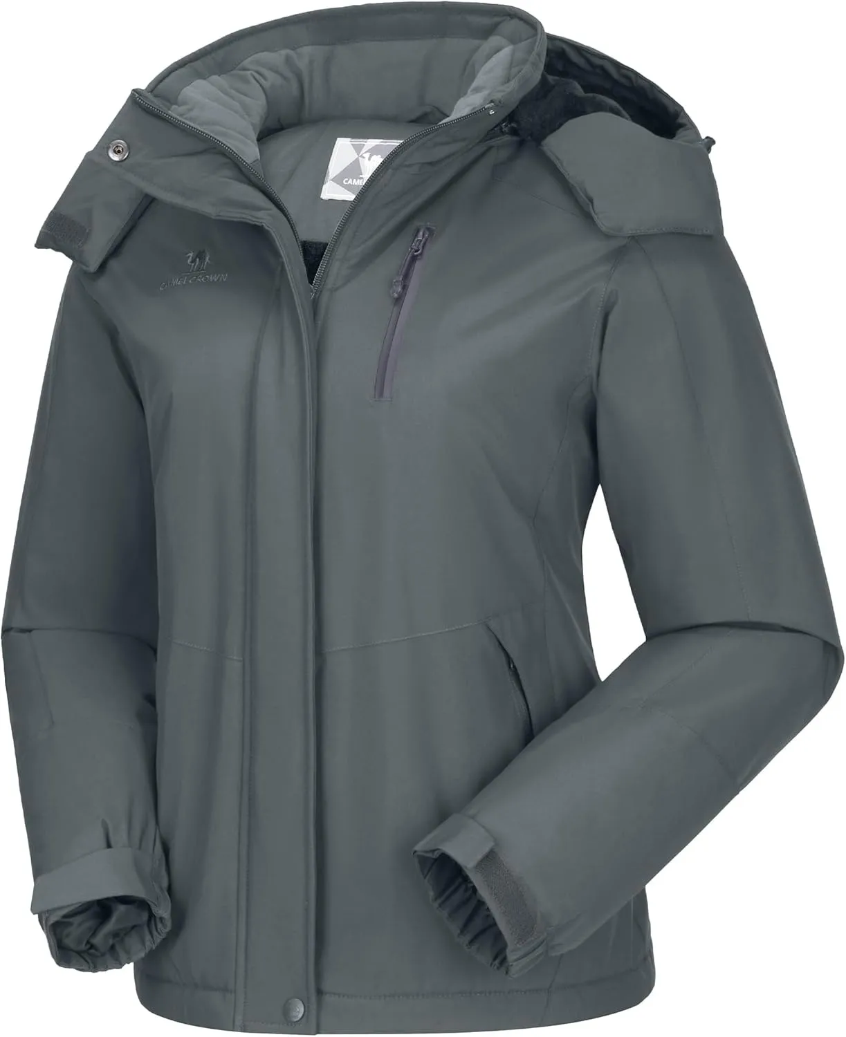 CAMELSPORTS Women's Waterproof Snow Ski Jakcet Fleece Warm Winter Coat Hooded Windproof Insulated Snowboarding Jacket