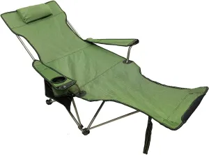 Camping Chair Folding Chairs Lawn Chairs Camping Lounge Chair Portable Reclining Camping Chair Folding Seat With Footrest With Headrest Storage Bag Folding Chair Camp Chair Moon Chair ( Color : Green