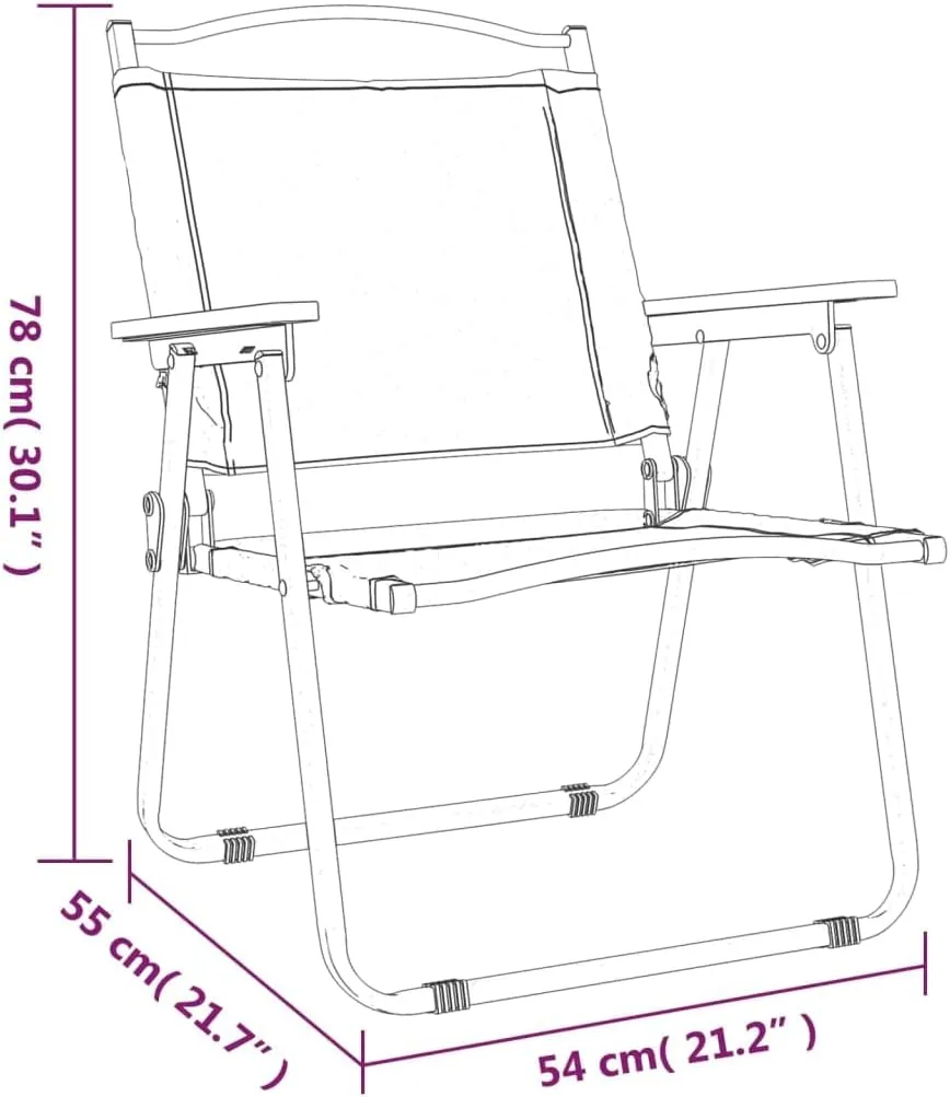 Camping Chairs 2 Pack - Portable Foldable Outdoor Chairs with Oxford Fabric & Steel Frame for Beach, Patio, Picnic & Camping