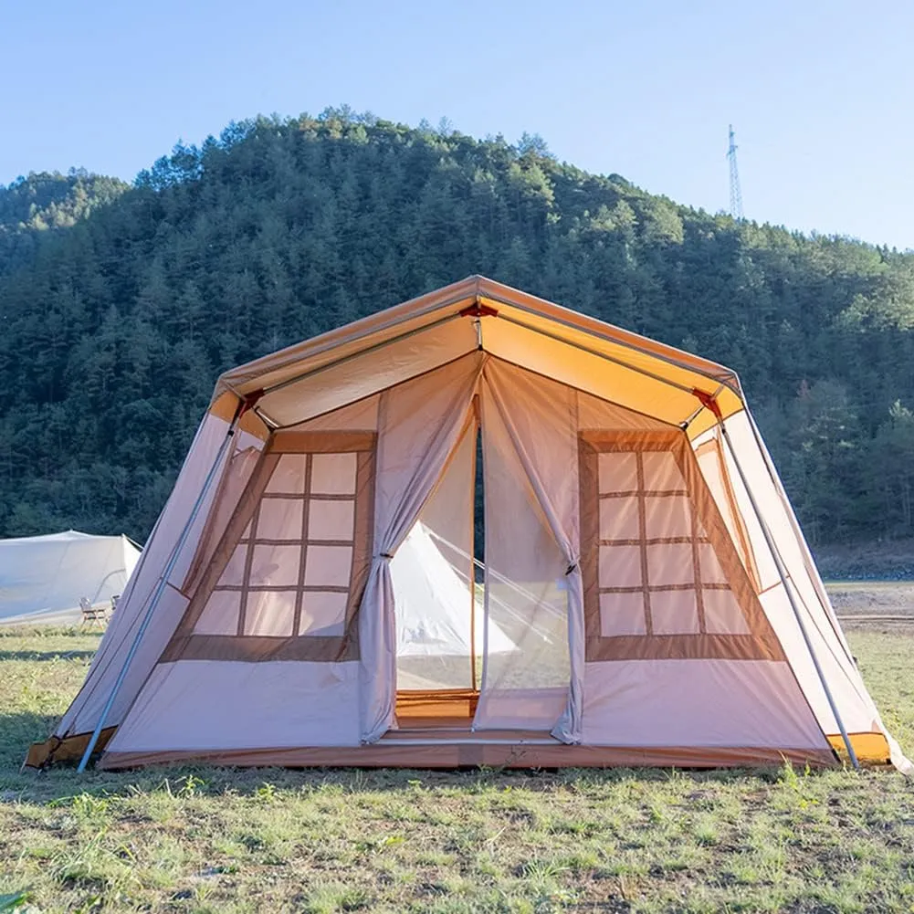 Camping Tent for 3-4 Person Double Layer Portable Family Tent Waterproof Windproof Anti-UV for Hiking Fishing - Party Tent, Teepee