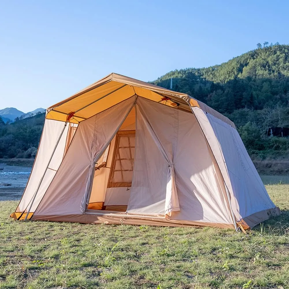 Camping Tent for 3-4 Person Double Layer Portable Family Tent Waterproof Windproof Anti-UV for Hiking Fishing - Party Tent, Teepee