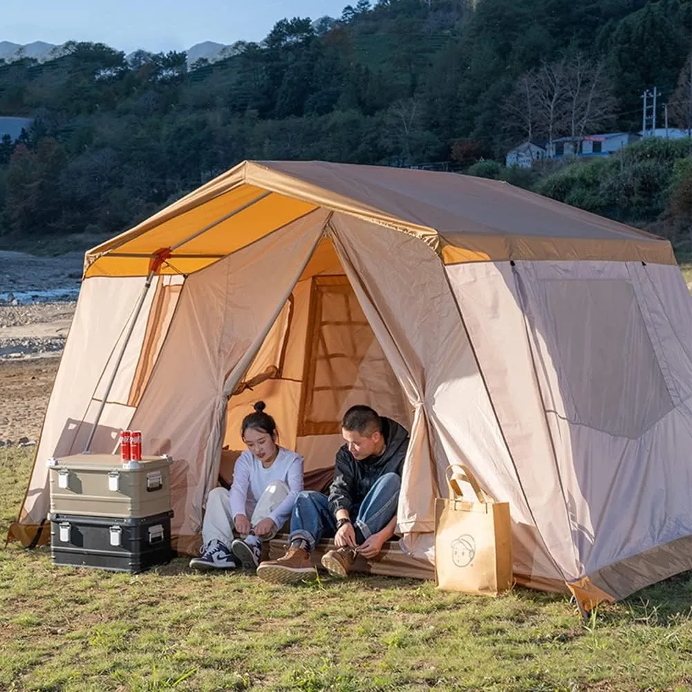 Camping Tent for 3-4 Person Double Layer Portable Family Tent Waterproof Windproof Anti-UV for Hiking Fishing - Party Tent, Teepee