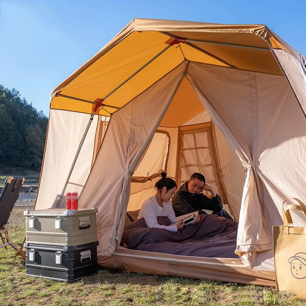 Camping Tent for 3-4 Person Double Layer Portable Family Tent Waterproof Windproof Anti-UV for Hiking Fishing - Party Tent, Teepee