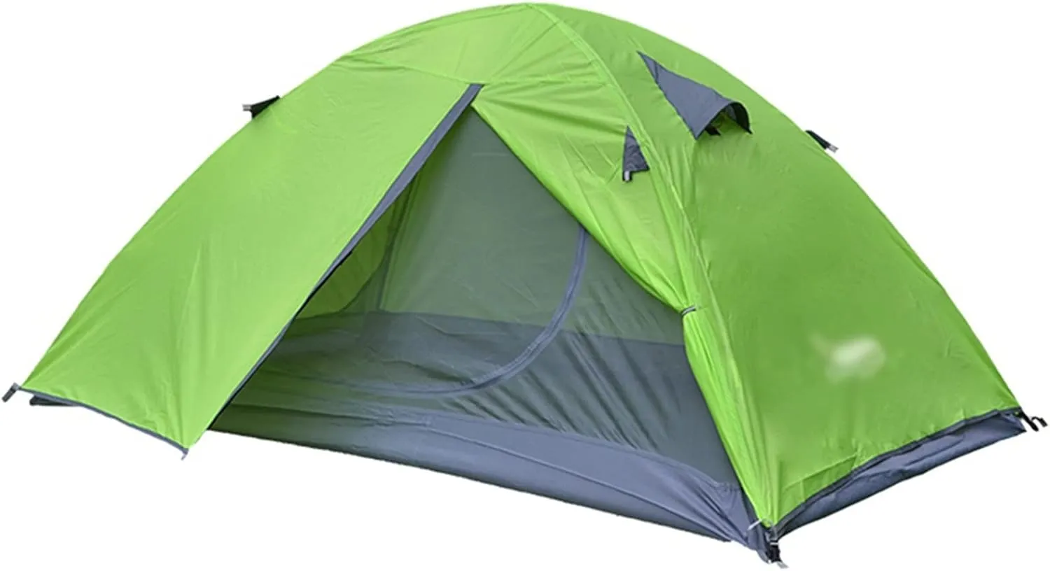 Camping Tents, Backpacking Tent 2 Person Aluminum Pole Lightweight Camping Tent Double Layer Portable Handbag for Hiking Travelling (Color : Green)