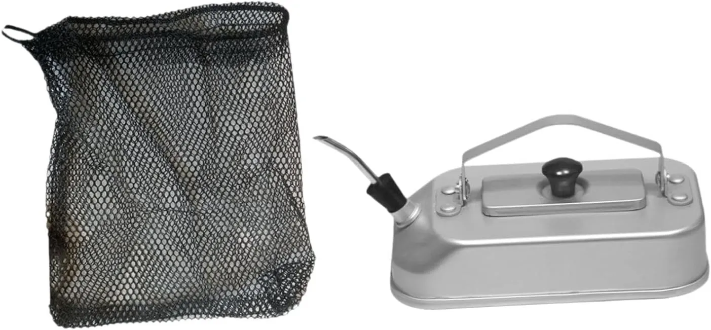 Camping Water Kettle,Coffee Pot,Water Boiler with Handle,Stovetop Teapot Tea Kettle for Travel Mountaineering Fishing Hiking, with bag and spout
