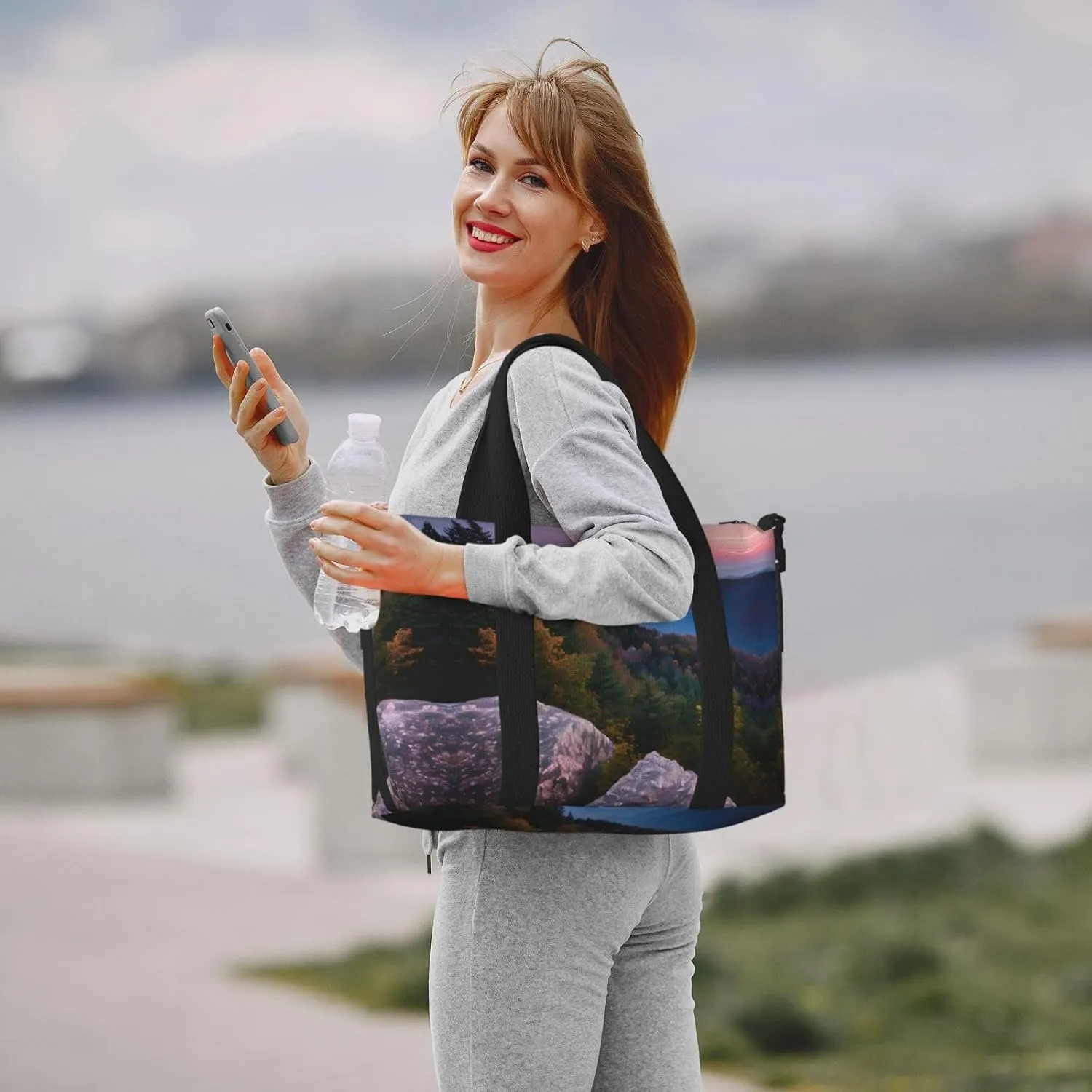 Canadian Smokey Mountain Cliff Travel Bags, Weekender Carry On For Women, Sports Gym Bag, Workout Duffel Bag,Overnight
