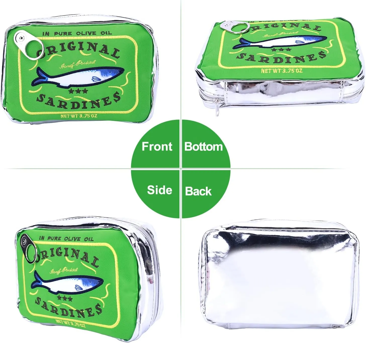 Canned Sardines Makeup Bag, Canned Sardines Style Toiletry Bag Cute Travel Bag Creative Cute Makeup Bag Aesthetic Toiletry Bag for Women
