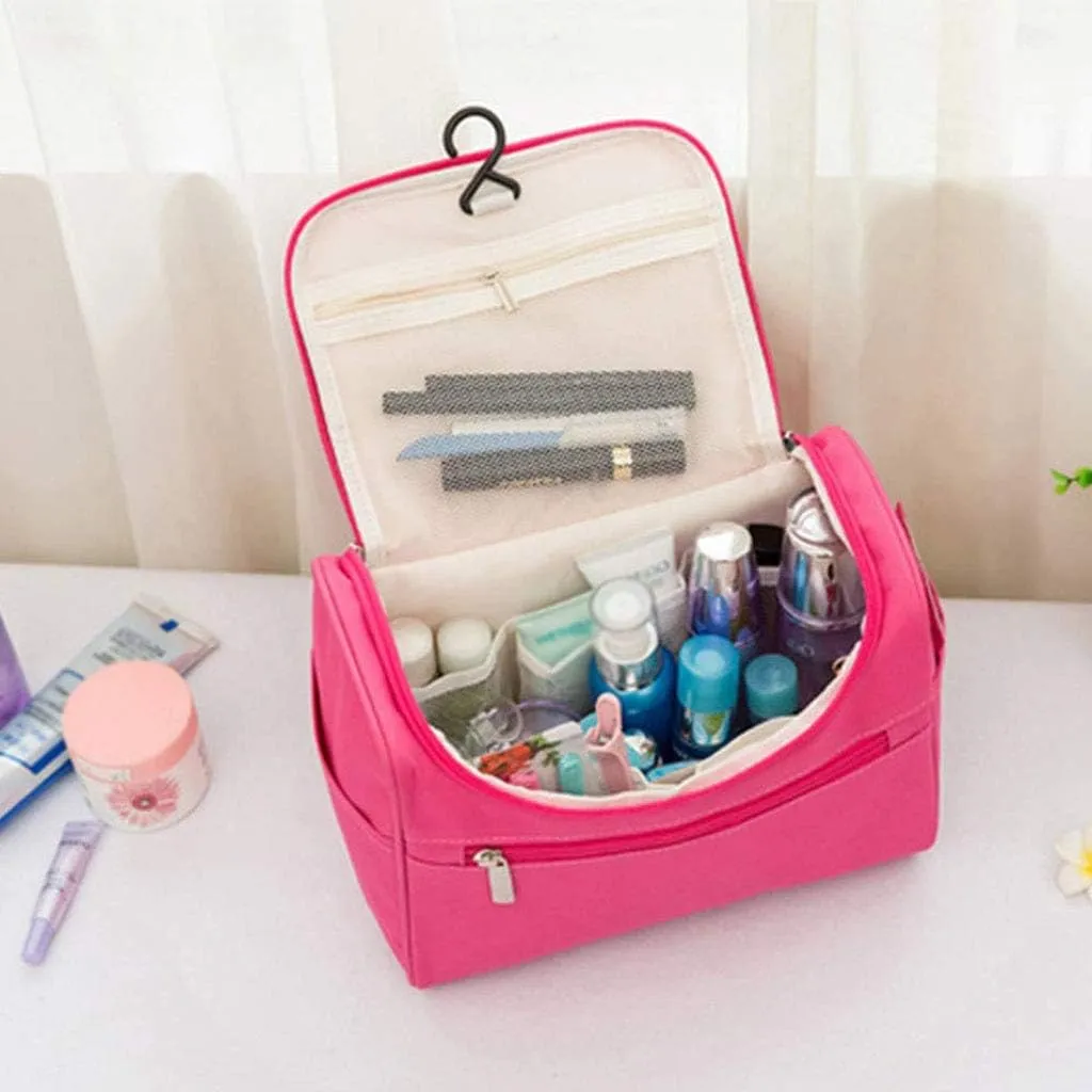 Capacity Wash Bag - Travel Women Waterproof Large Cosmetic Bag Portable Portable(Black)