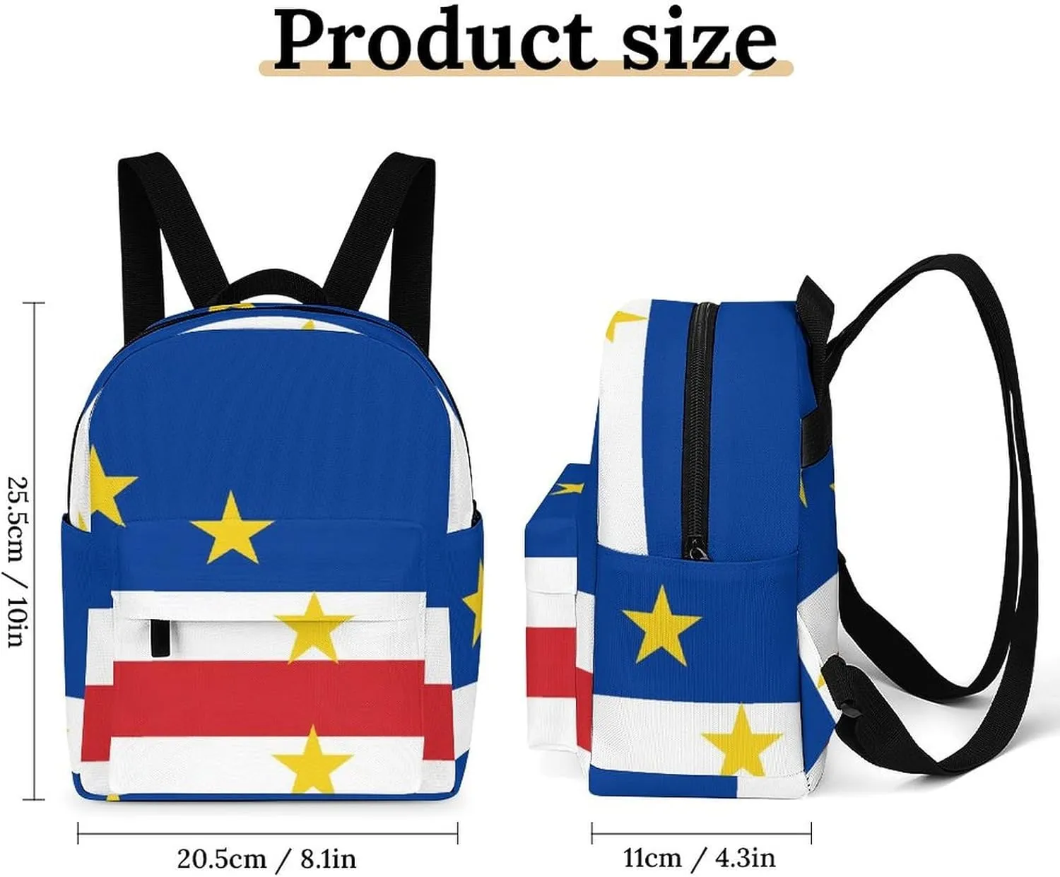 Cape Verde Flag Backpack Purse for Women Casual Shoulder Bag With Adjustable Strap