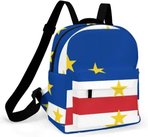 Cape Verde Flag Backpack Purse for Women Casual Shoulder Bag With Adjustable Strap