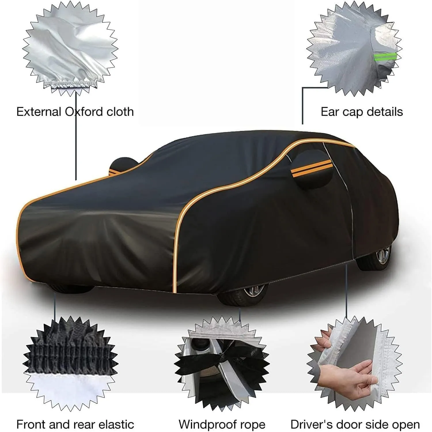 Car Cover Compatible with Lotus Esprit Theory Elan Excel 2017-2025 - 5-Layer All-Weather, Waterproof and Hailproof Defense(F,Excel)