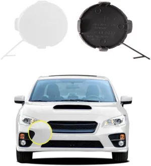 Car Front Bumper Tow Hook Cover Compatible with Subaru WRX STi 2015 2016 2017 Trailer Cover Cap 57731VA100 Small Lid Towing Eye Cap Pearl White Right Passenger Side