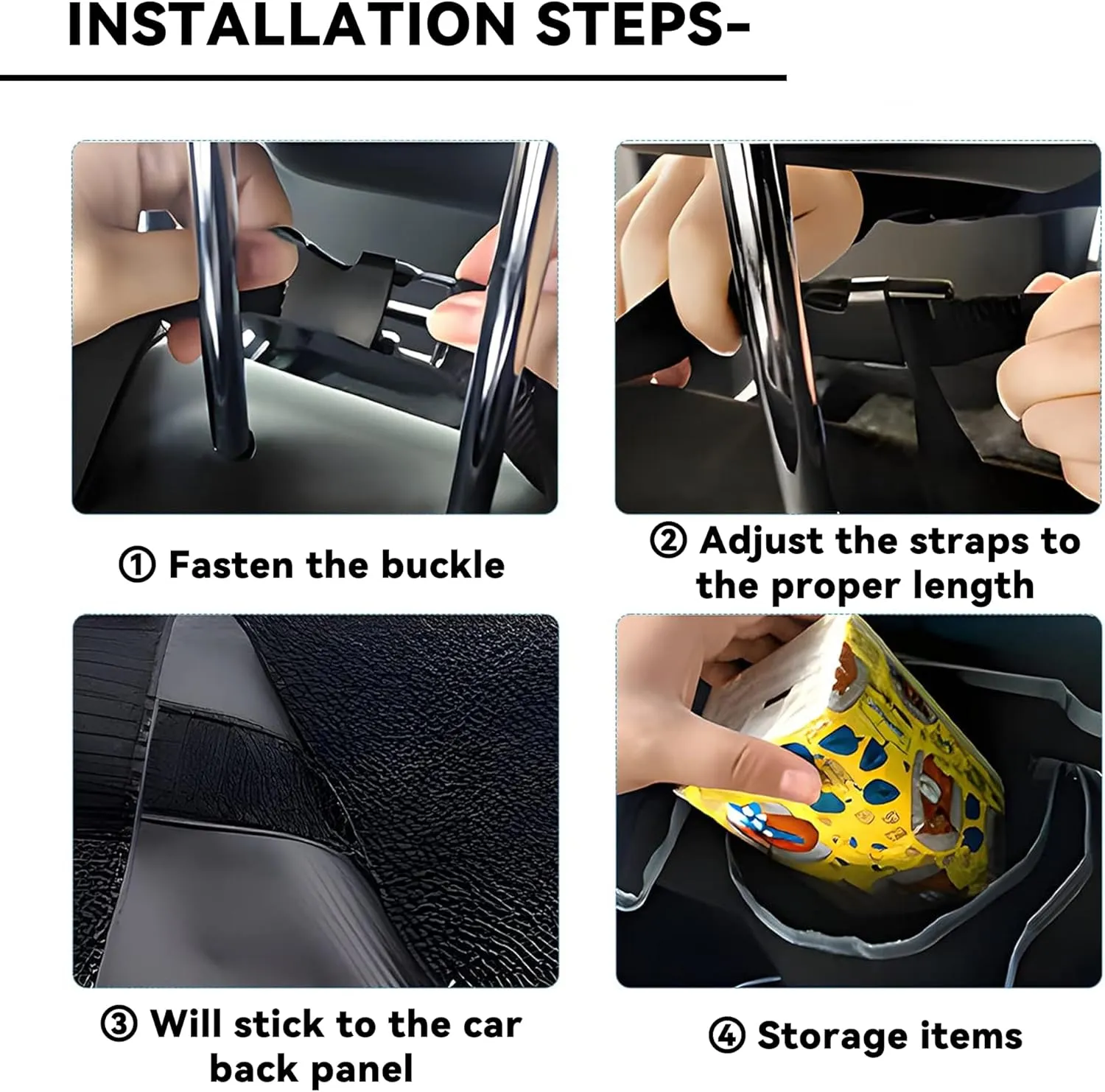 Car Trunk Organizer, Backseat Hanging Large Storage with Adjustable Straps,Waterproof PVC Collapsible Cargo Bag, Car Interior Accessories for Auto SUV MPV (Blue)