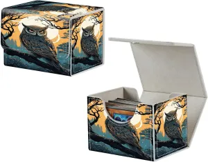 Card Deck Box, MTG Commander Deck Box for Trading Cards, 100  Sleeved Cards with PU Leather Magnetic Card Storage Box for TCG CCG Magic Cards - Night Owl
