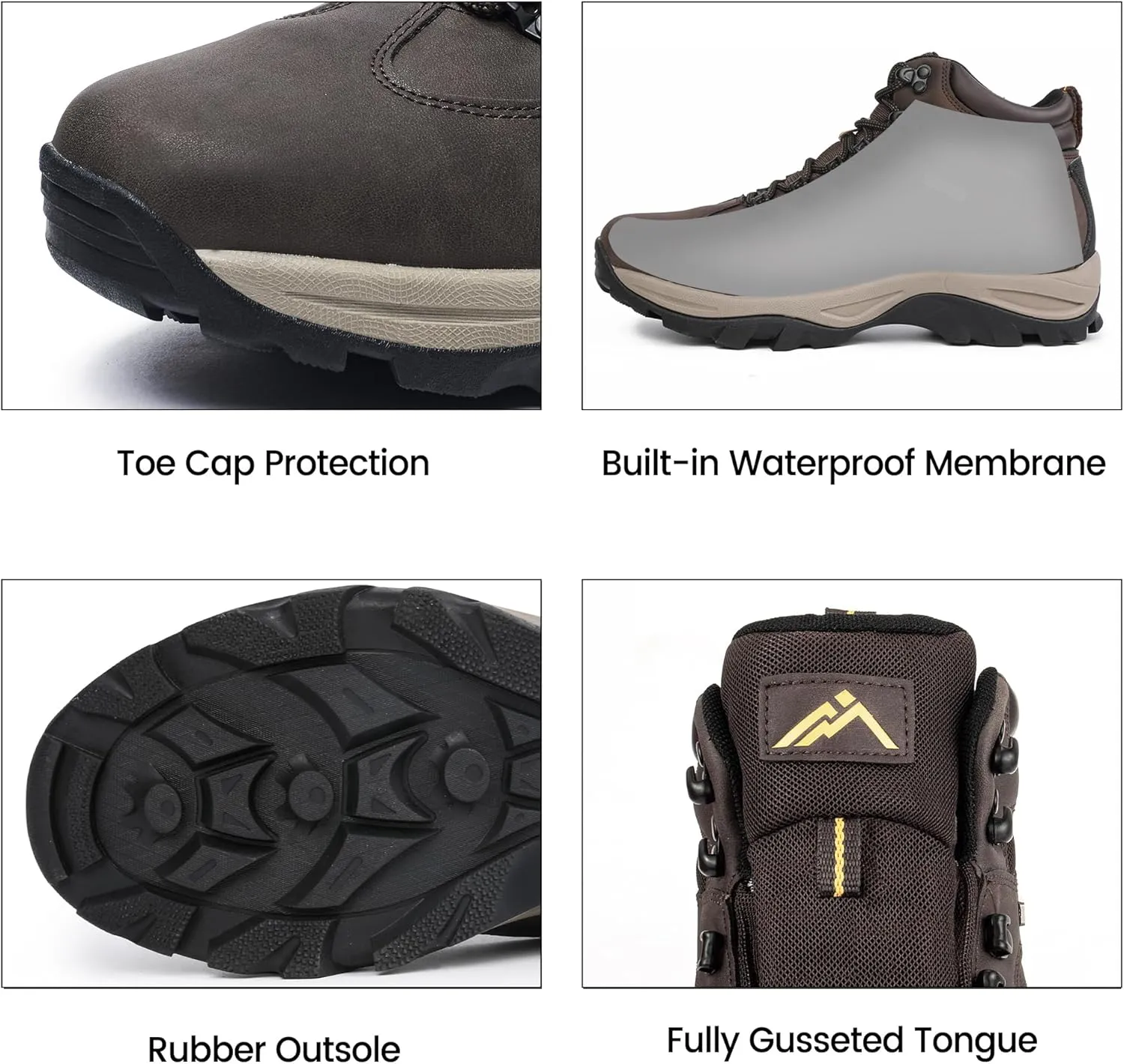 CC-Los Men's Waterproof Hiking Boots Outdoor Relaxed Fit Lightweight Size 7.5-14