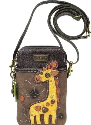 Chala Giraffe Cellphone Crossbody Handbag - Convertible Strap
