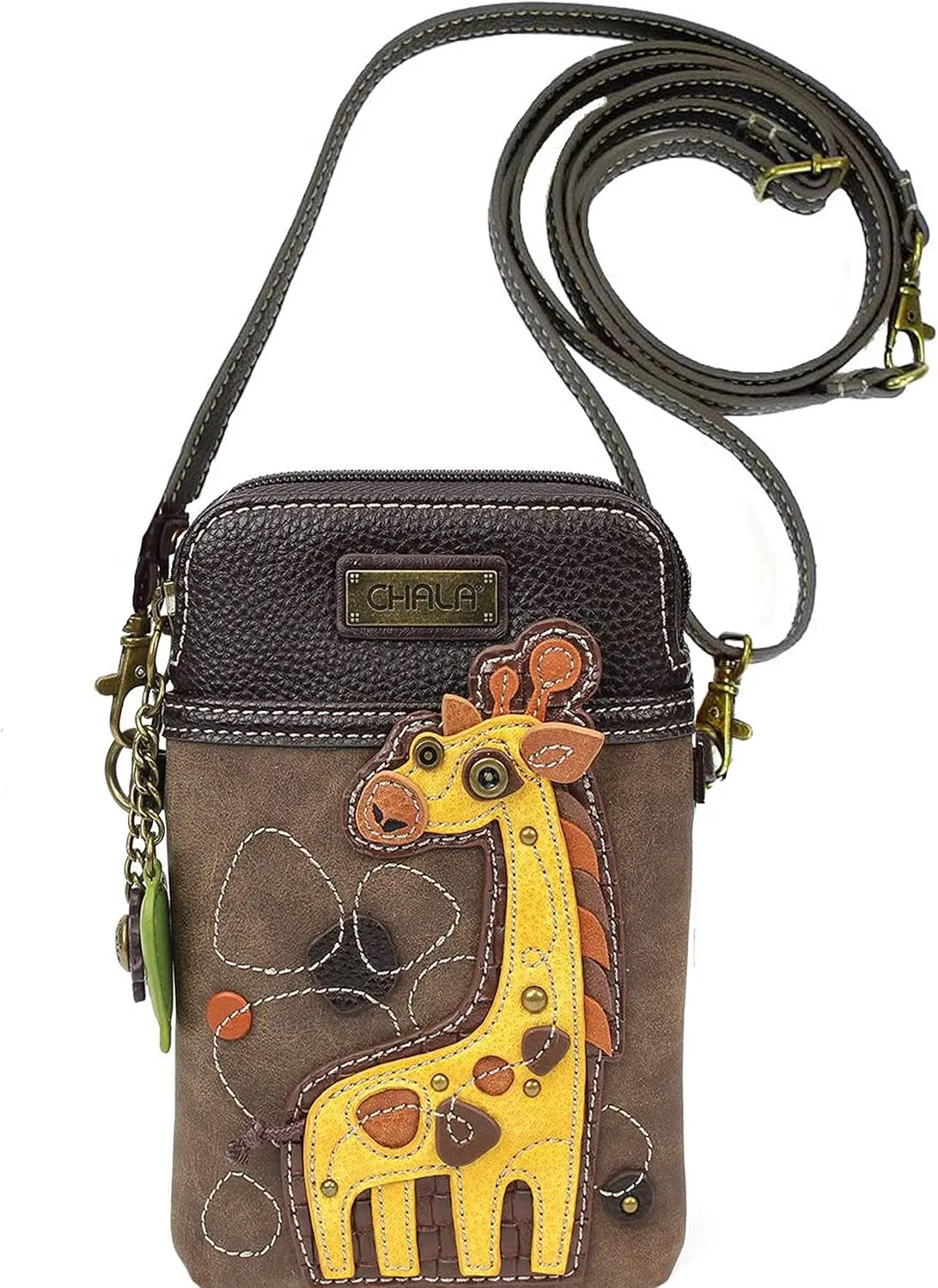 Chala Giraffe Cellphone Crossbody Handbag - Convertible Strap