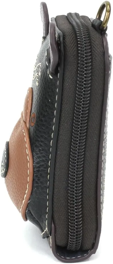 CHALA RFID Cute-C Credit Card Holder Wallet Wristlet - Women Faux Leather Cute-C with Strap