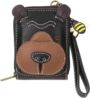 CHALA RFID Cute-C Credit Card Holder Wallet Wristlet - Women Faux Leather Cute-C with Strap