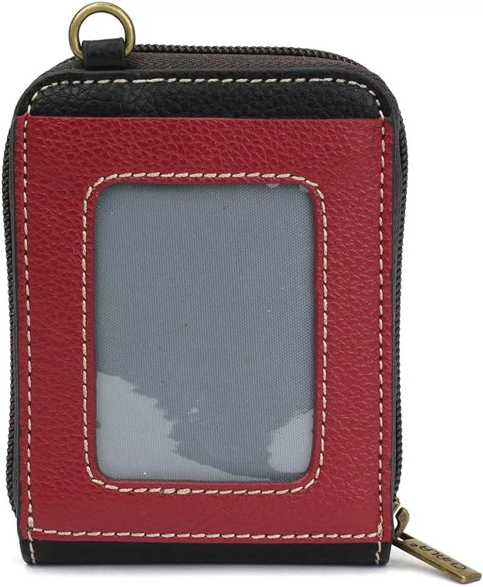CHALA RFID Cute-C Credit Card Holder Wallet Wristlet - Women Faux Leather Cute-C with Strap