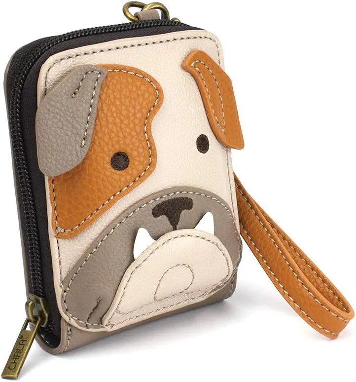 CHALA RFID Cute-C Credit Card Holder Wallet Wristlet - Women Faux Leather Cute-C with Strap