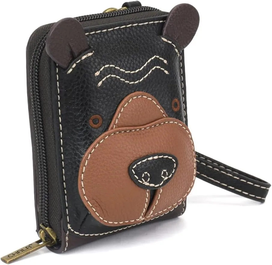 CHALA RFID Cute-C Credit Card Holder Wallet Wristlet - Women Faux Leather Cute-C with Strap